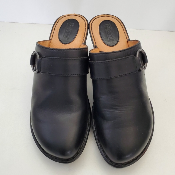 Born Black Leather Slip on Mules Size 10 - Picture 4 of 13